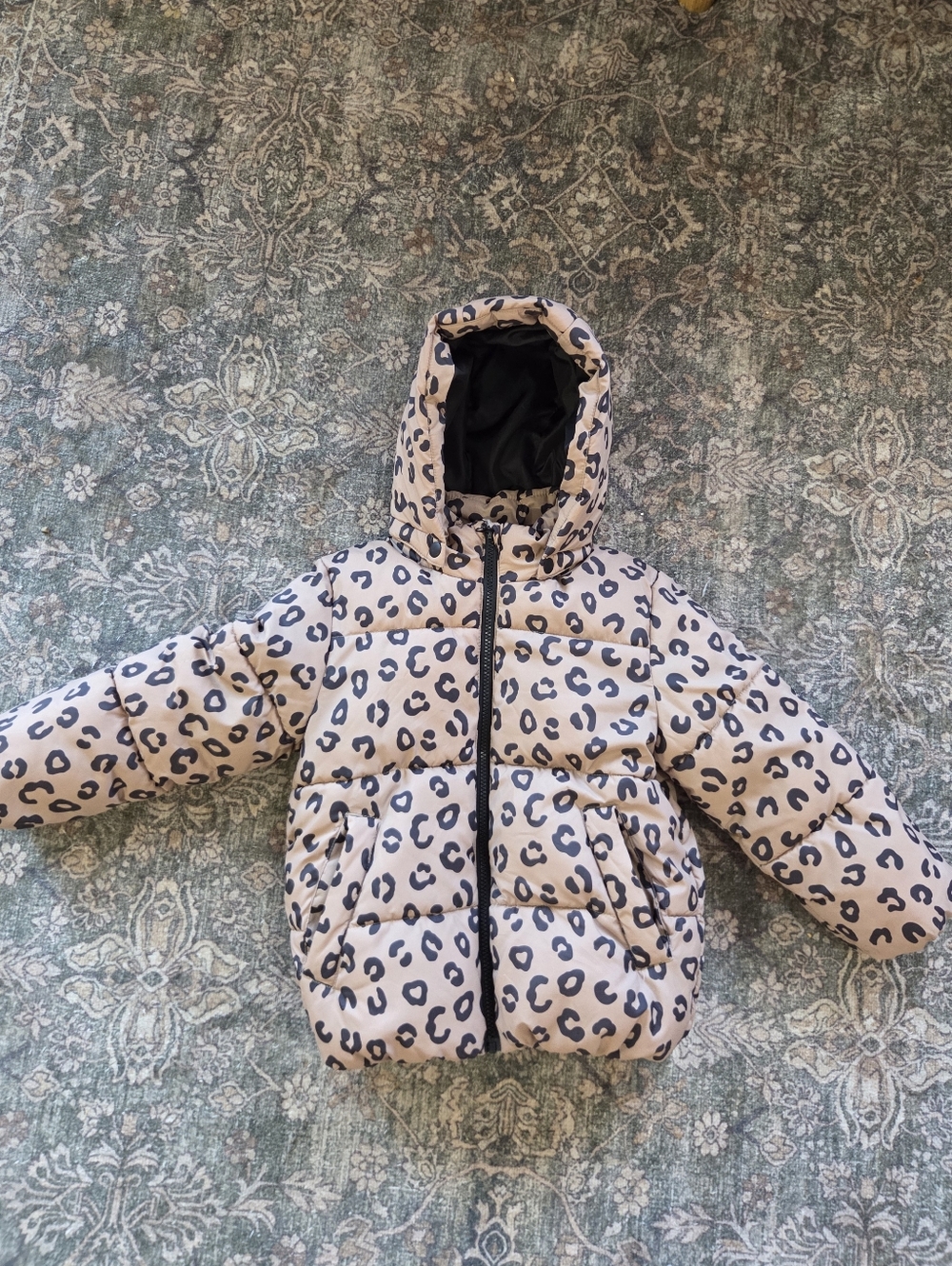 H&M Kids Leopard Print Puffer Jacket in Cheetah Print